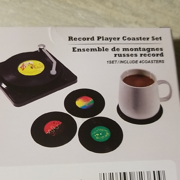Record Player Coaster Set - Picture 3 of 4